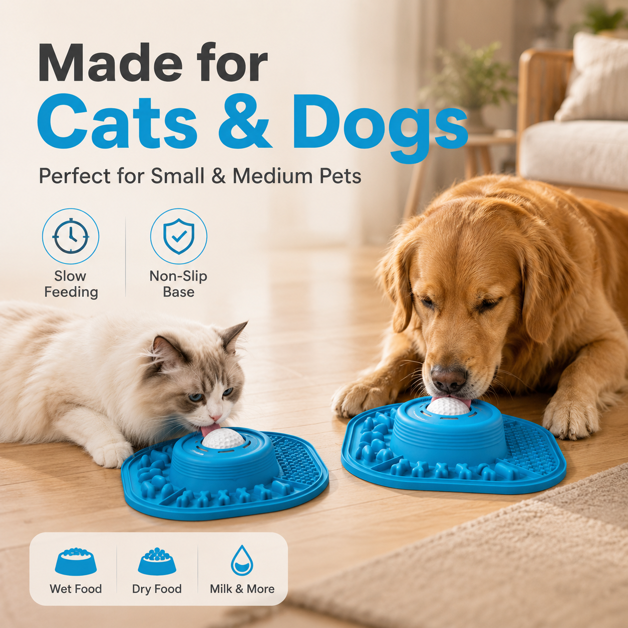 PawLove™ 3-in-1 Interactive Slow Feeder Bowl