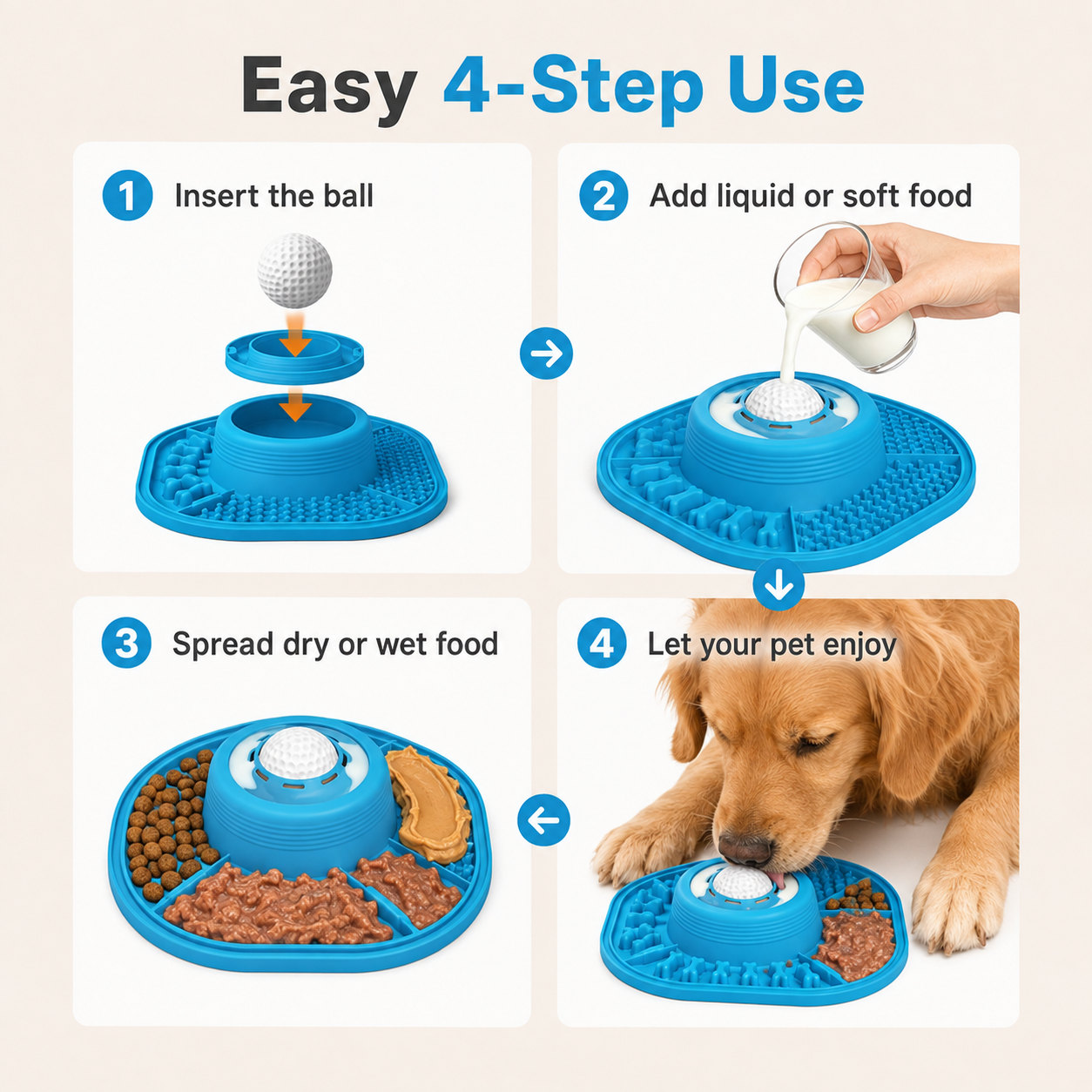 PawLove™ 3-in-1 Interactive Slow Feeder Bowl